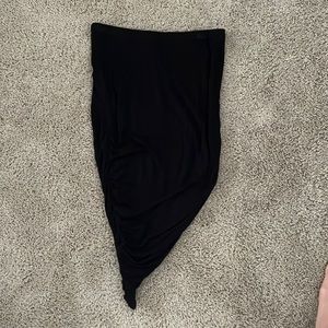 Asymmetrical black mini skirt